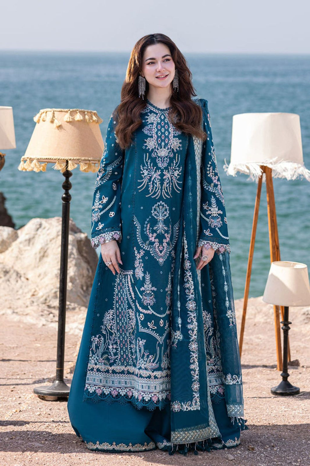 "AQUA ROYALTY" Women Unstitched Suit.
