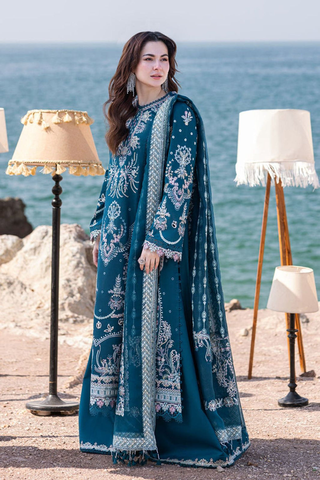 "AQUA ROYALTY" Women Unstitched Suit.