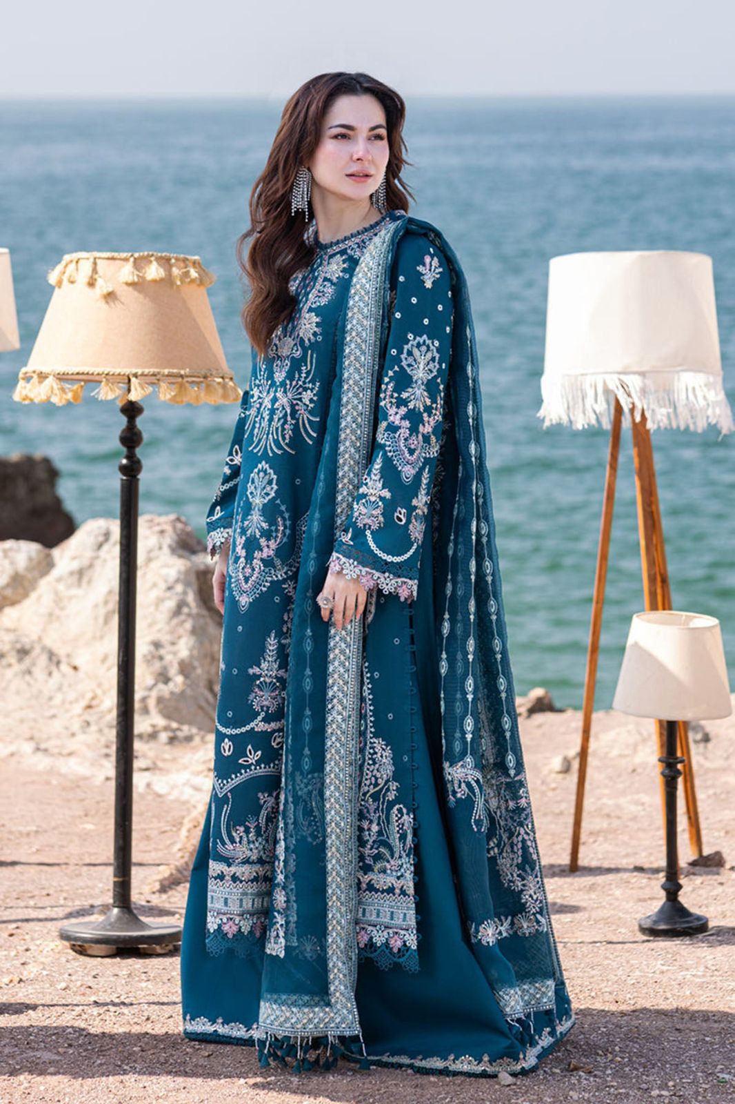 "AQUA ROYALTY" Women Unstitched Suit.