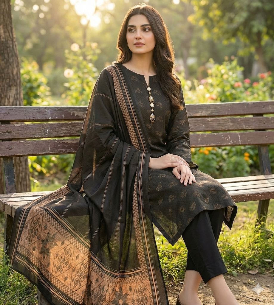 Premium 3-Piece Multani Khaadi Sussi Jacquard Suit with 🧣 Shawl