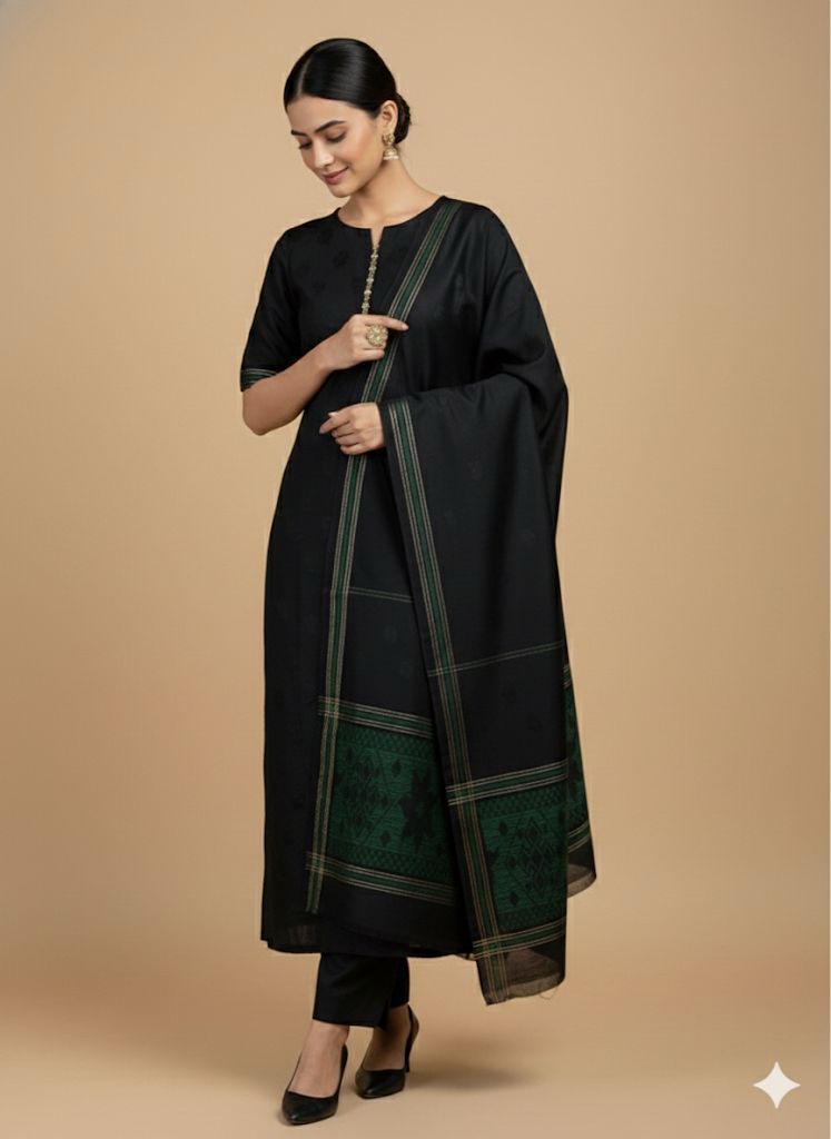 Premium 3-Piece Multani Khaadi Sussi Jacquard Suit with 🧣 Shawl