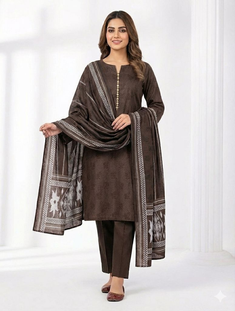 Premium 3-Piece Multani Khaadi Sussi Jacquard Suit with 🧣 Shawl