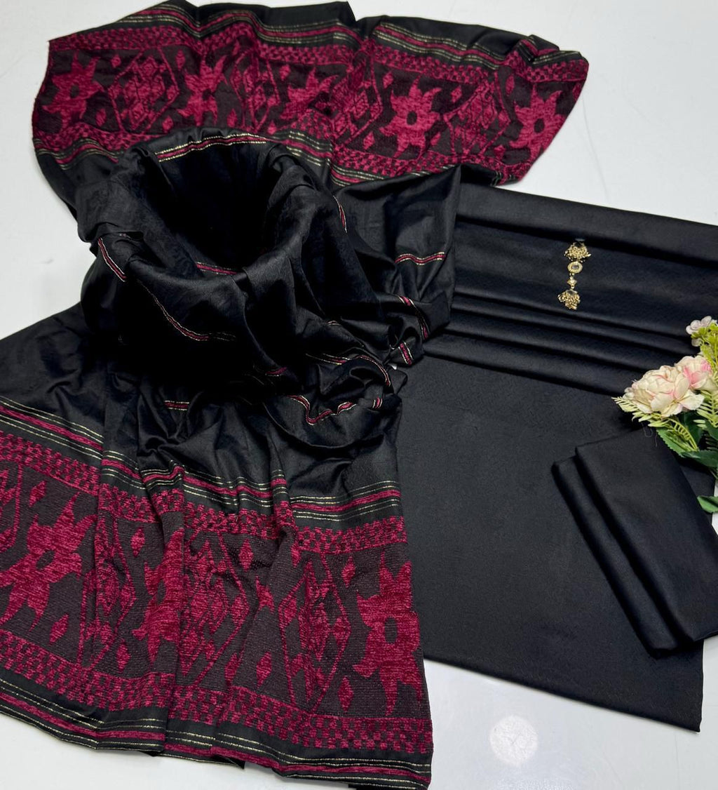 Premium 3-Piece Multani Khaadi Sussi Jacquard Suit with 🧣 Shawl