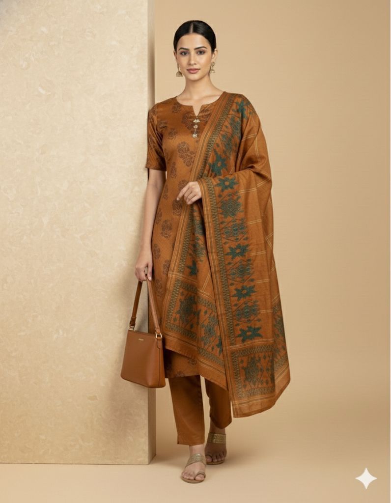 Premium 3-Piece Multani Khaadi Sussi Jacquard Suit with 🧣 Shawl