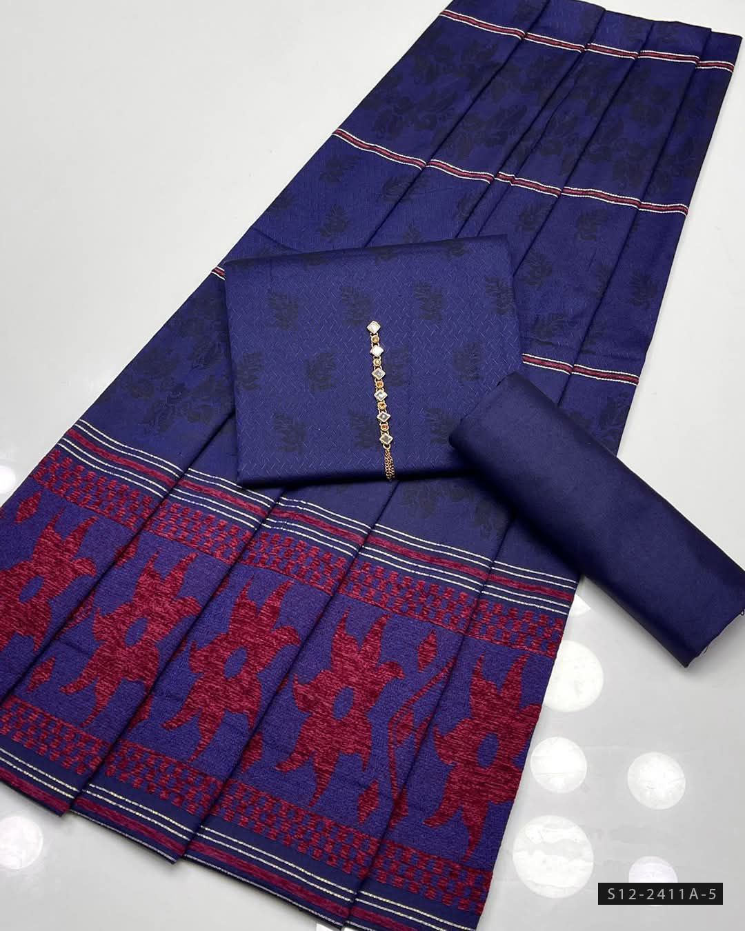 Premium 3-Piece Multani Khaadi Sussi Jacquard Suit with 🧣 Shawl