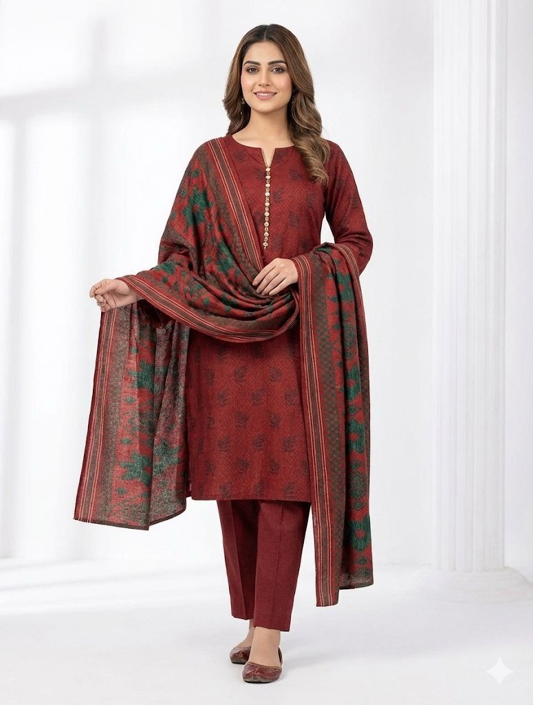 Premium 3-Piece Multani Khaadi Sussi Jacquard Suit with 🧣 Shawl