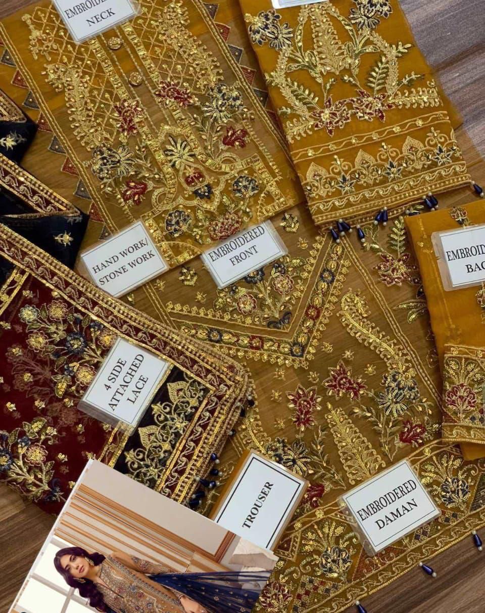 ORGANZA EMBROIDERED SEQUENCE MOST DEMANDED ARTICLE FESTIVE COLLECTION