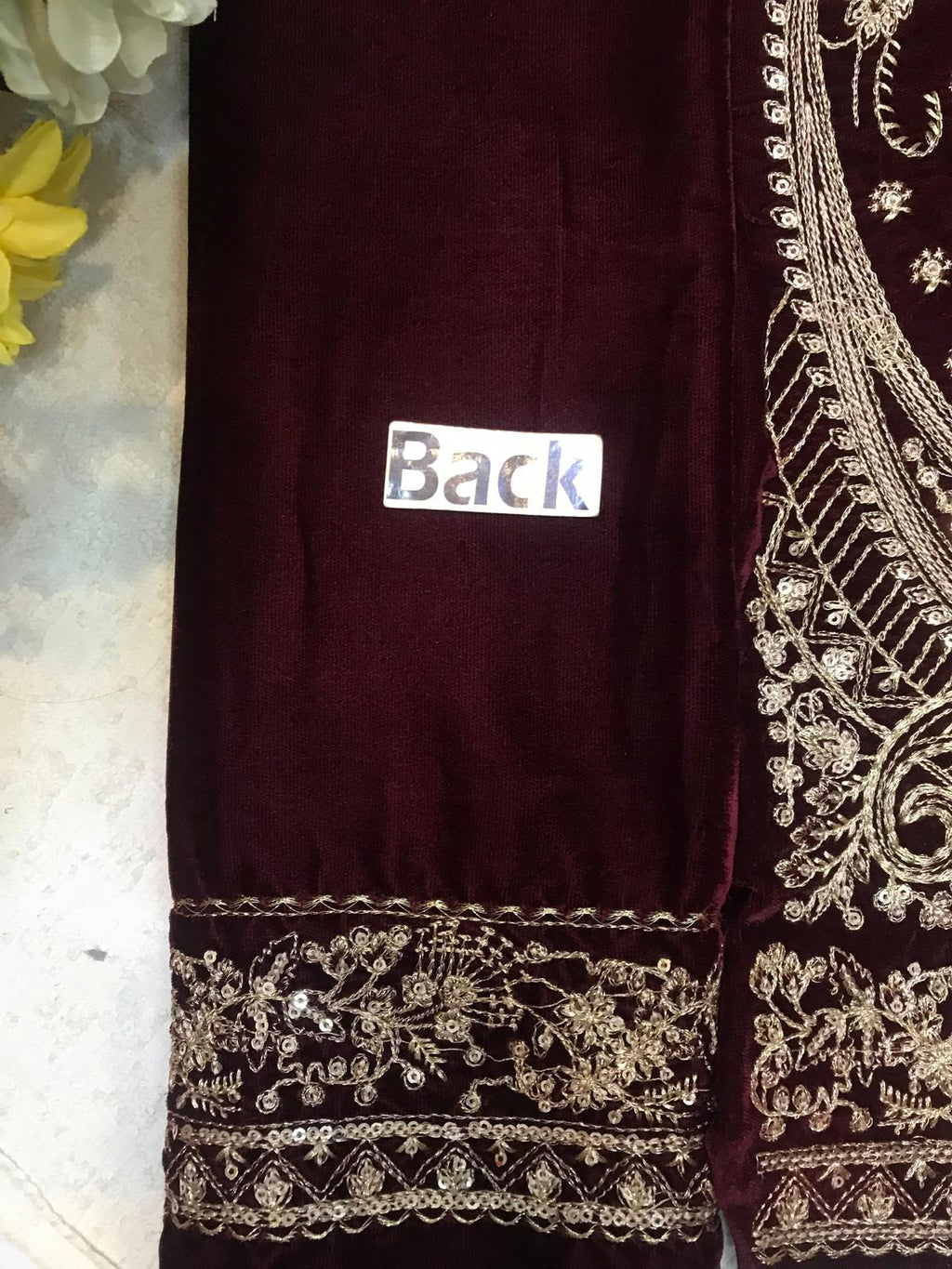 JAZMINE -  Premium Embroidered Velvet 3-Piece Suit.